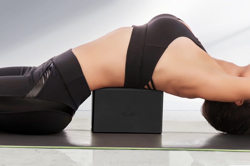 Heathyoga Yoga Blocks 2 Pack with Strap, High Density EVA Foam Yoga Block and Yoga Strap Set to Support and Improve Poses and Flexibility (Black) - Image 5